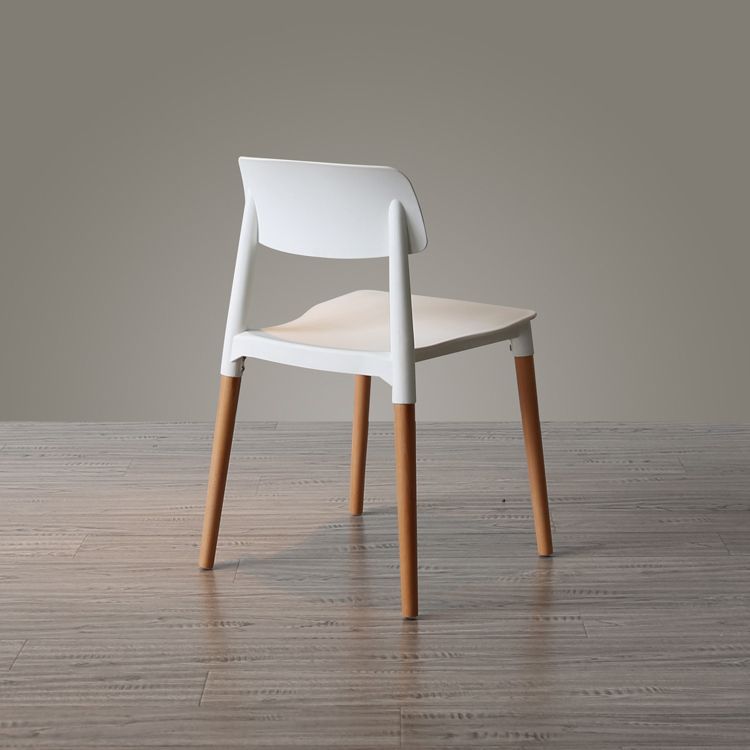 Chaise de salle à manger de style nordique, chaise latérale à dossier ouvert avec pieds en bois massif