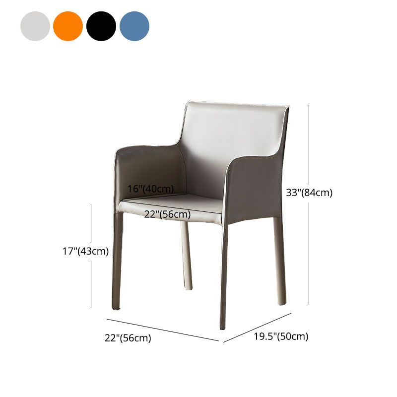 Contemporary Leather Dining Room Chair Metal Dining Armchair for Restaurant Use