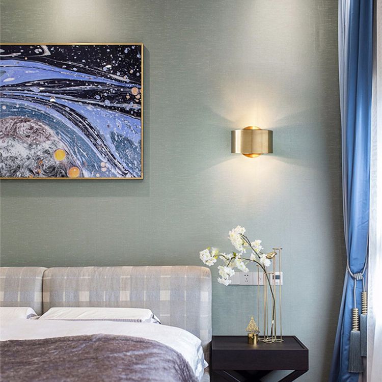 Cylinderical Sconce Light Fixture Modern Minimalist Style Metal 1 Light Sconces