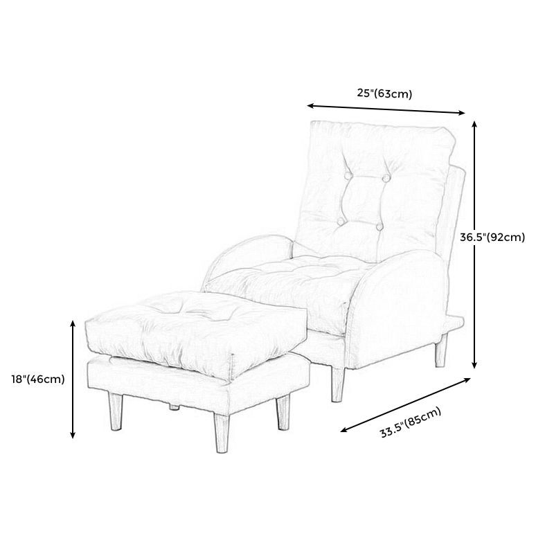 Linen Convertible Chair 24.8"L x 33.4"W x 36.2" H Chair for Living Room
