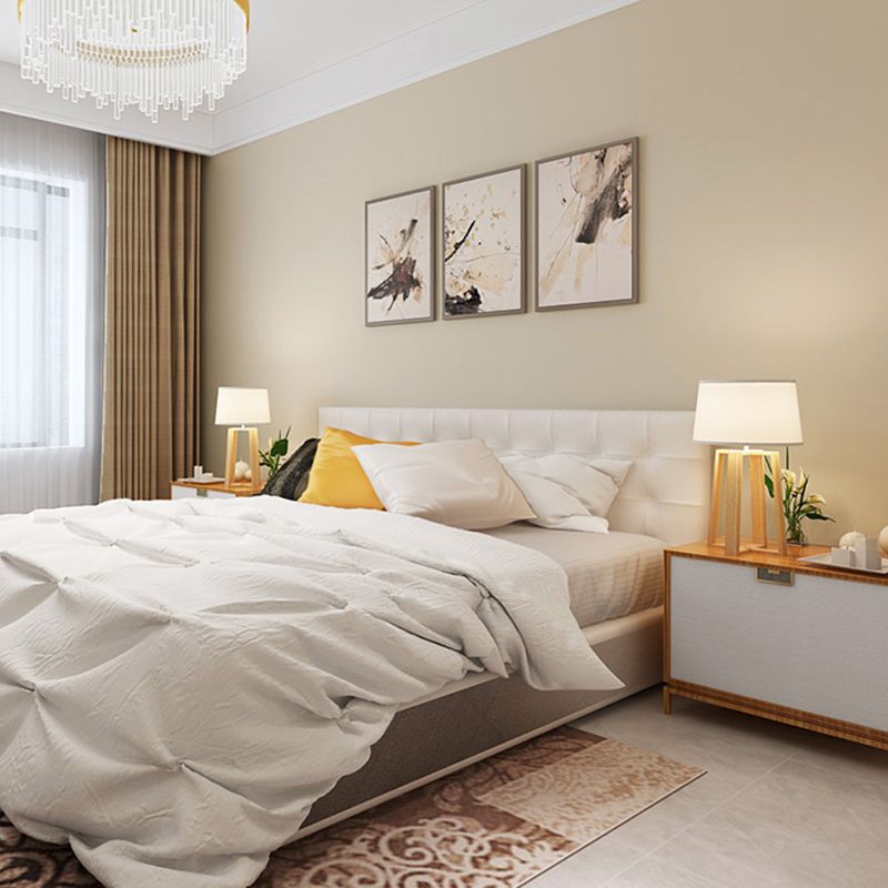 Modern Style Wallpaper Roll Solid Color Pattern Stain Resistant Wall Covering, Soft Color