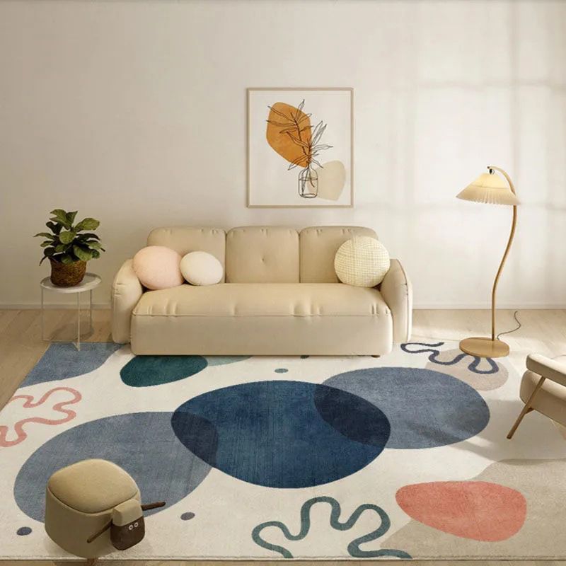 Pink Simple Rug Polyester Color Piece Area Rug Washable Rug for Home Decor