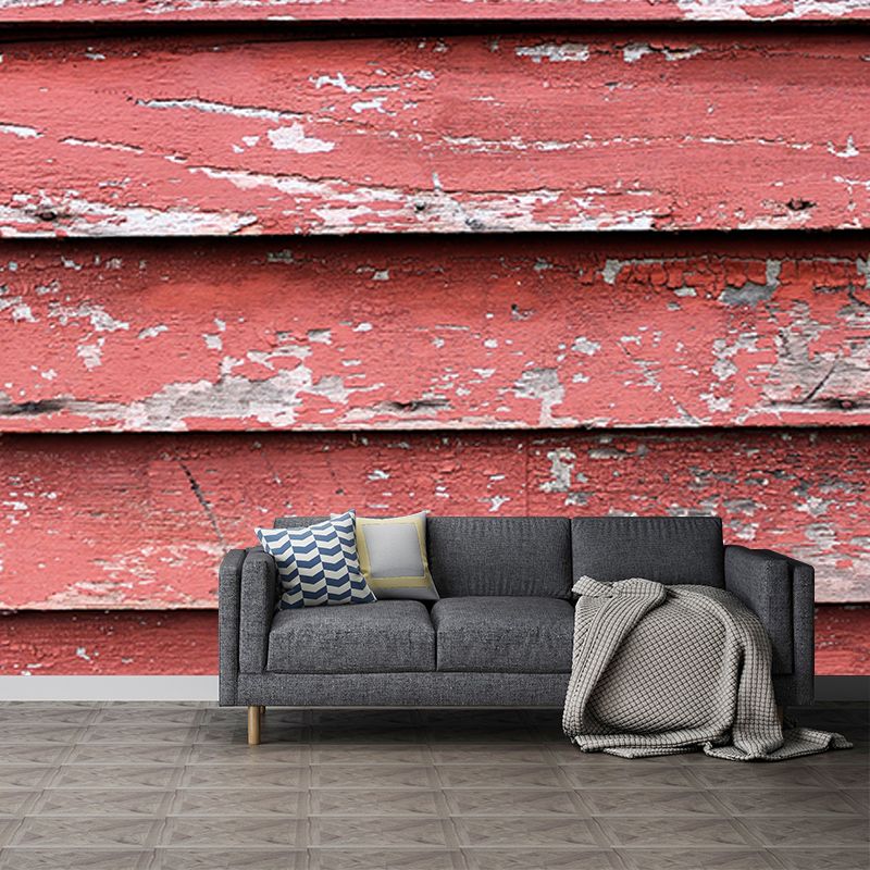 Wood Texture Mural Industrial Style Wallpaper Mildew Resistant Wall Covering