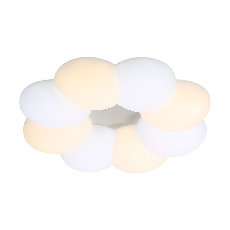 LED Ceiling Mount Light Modern Ceiling Light with Plastic Shade for Bedroom