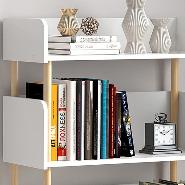 Scandinavian Style Bookshelf Open Back Engineer Wood Bookcase for Office
