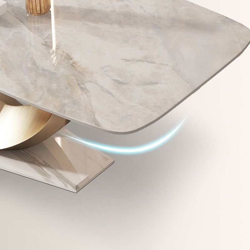 Sintered Stone Dining Set 1/4/5/7/9 Pcs Rectangle Dining Table with Upholstered Chairs