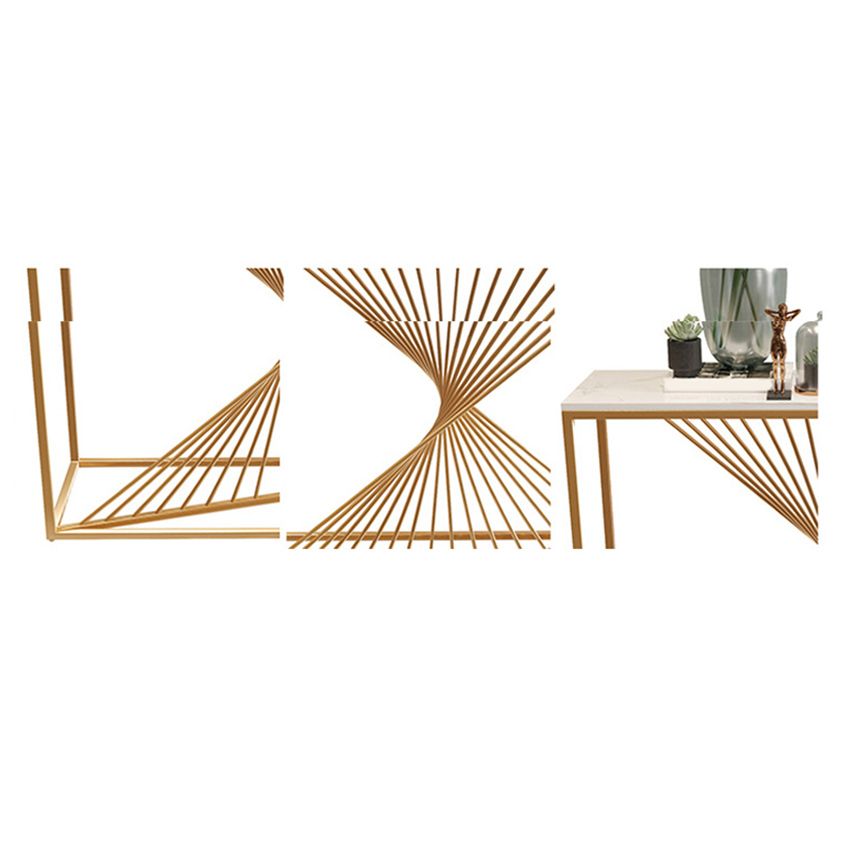 11" Wide Contemporary Console Table Rectangle Stone Sofa Table