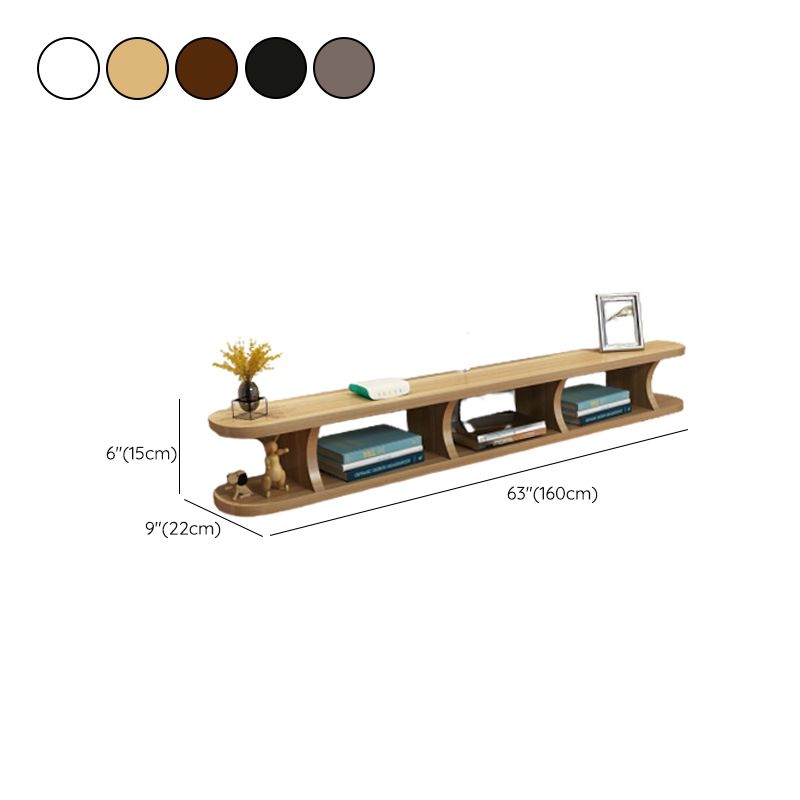 9" W Scandinavian TV Media Stand Open Shelving Wall-mounted TV Media Console