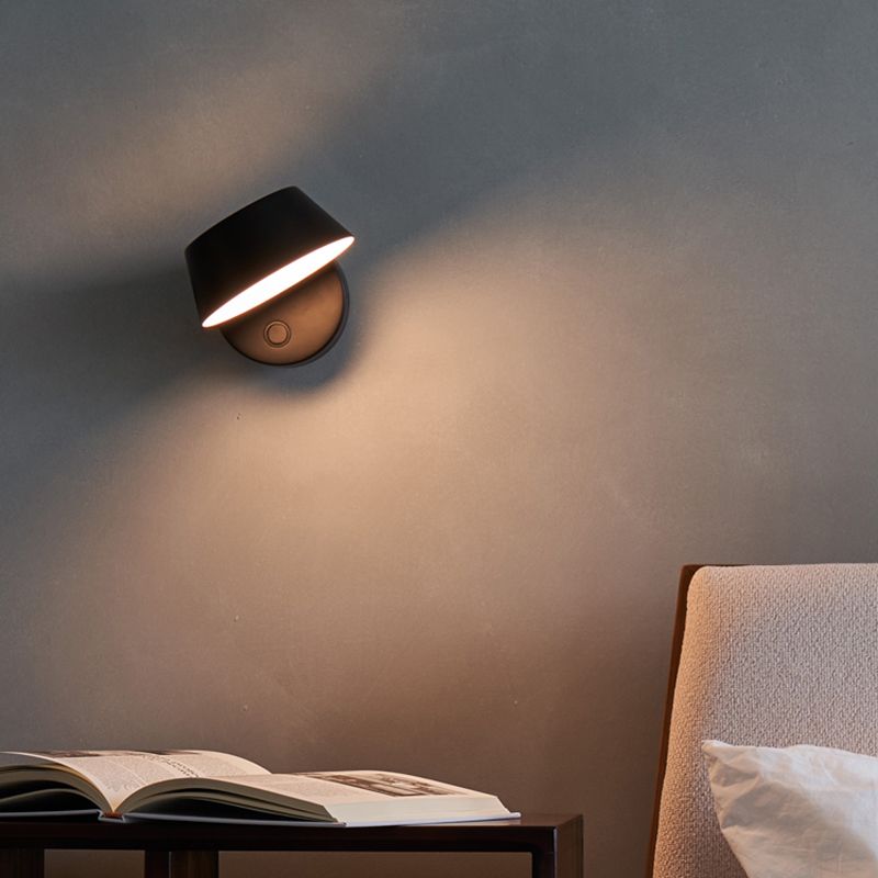 1-Light Modern Circle Reading Wall Lights Metal Wall Mounted Lamps for Bedroom