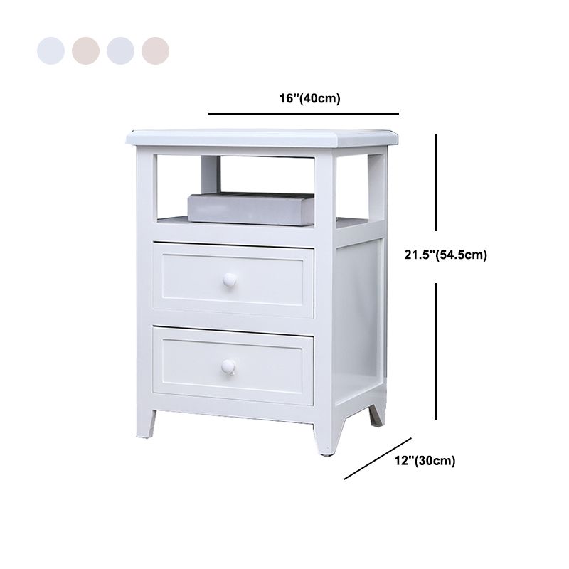 Modern Solid Wood Nightstand Drawers Storage 21 Inch H Legs Included Night Table