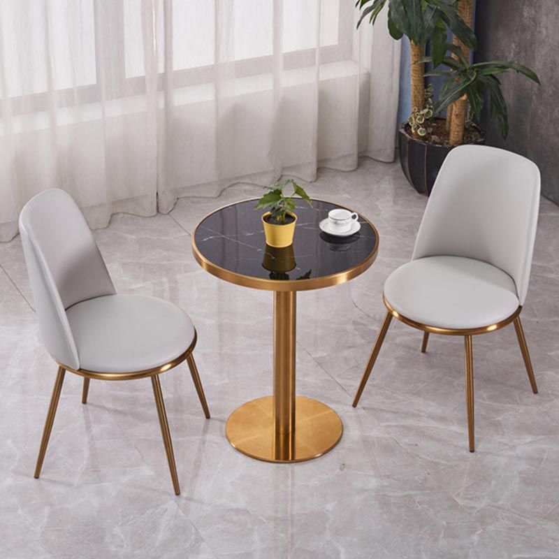 Glam Dining Set Stone 1/3/4 Pieces Dining Round Furniture for Home