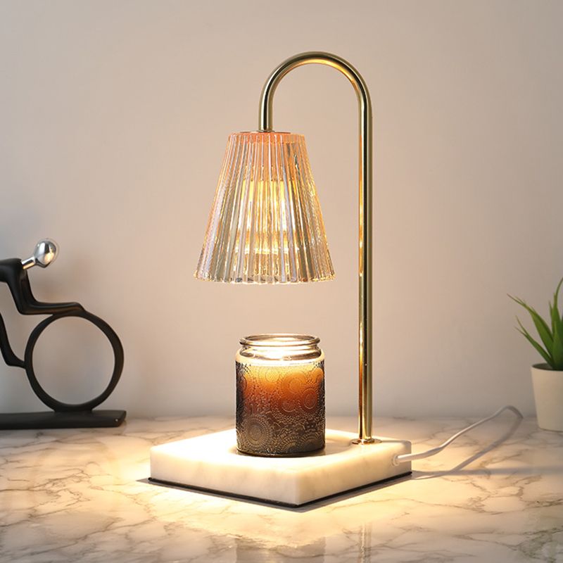1 tavolo da cono leggero leggero lampada da tavolo in vetro in stile moderno, aromaterapia non inclusa