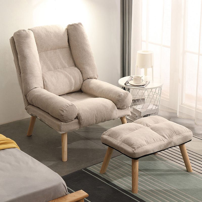 29.52"Wide Cotton Blend Arm Chair with Basic Four Legs Pillow Back Armchair