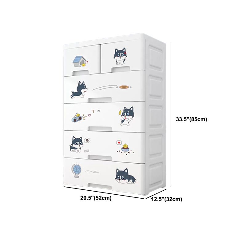 Contemporary Wardrobe White Color Plastic Wardrobe Closet with Drawers