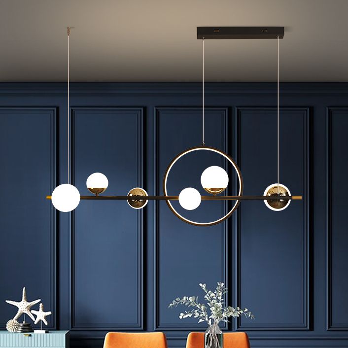 Spherical Shape Island Pendants Contemporary Metal 7 Light Light Hanging Lights