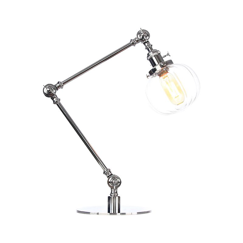 Éclairage de table globale en verre ambre / transparent vintage élégant 1 lampe de table finale noire / bronze claire pour chambre à coucher