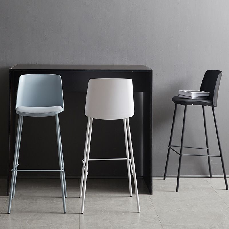 Modern Style PU Leather Bar-stool Square Seat Counter Bar Stool with Metal Legs