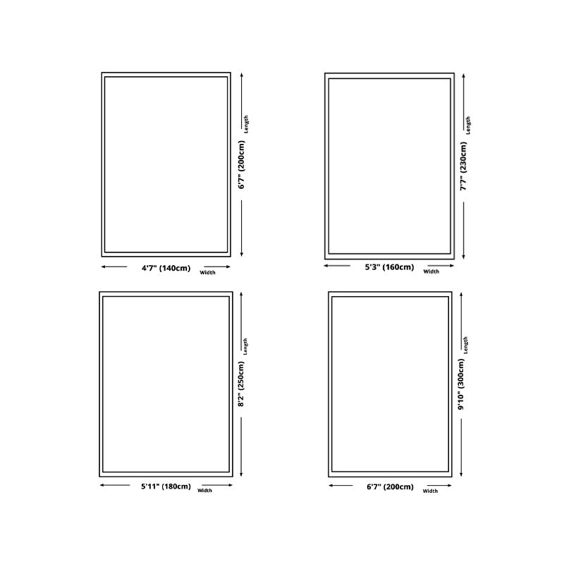 Simple Plain Stripes Rug Polyester Indoor Rug Non-slip Area Carpet for Living Room and Bedroom