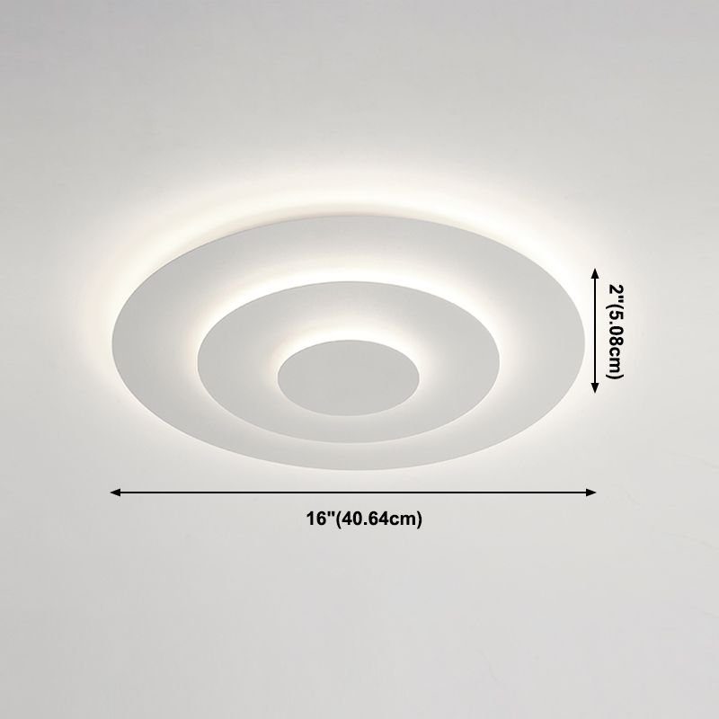 Lacquered Metal LED Flush Mount in Modern Concise Style Acrylic Geometric Ceiling Light in White