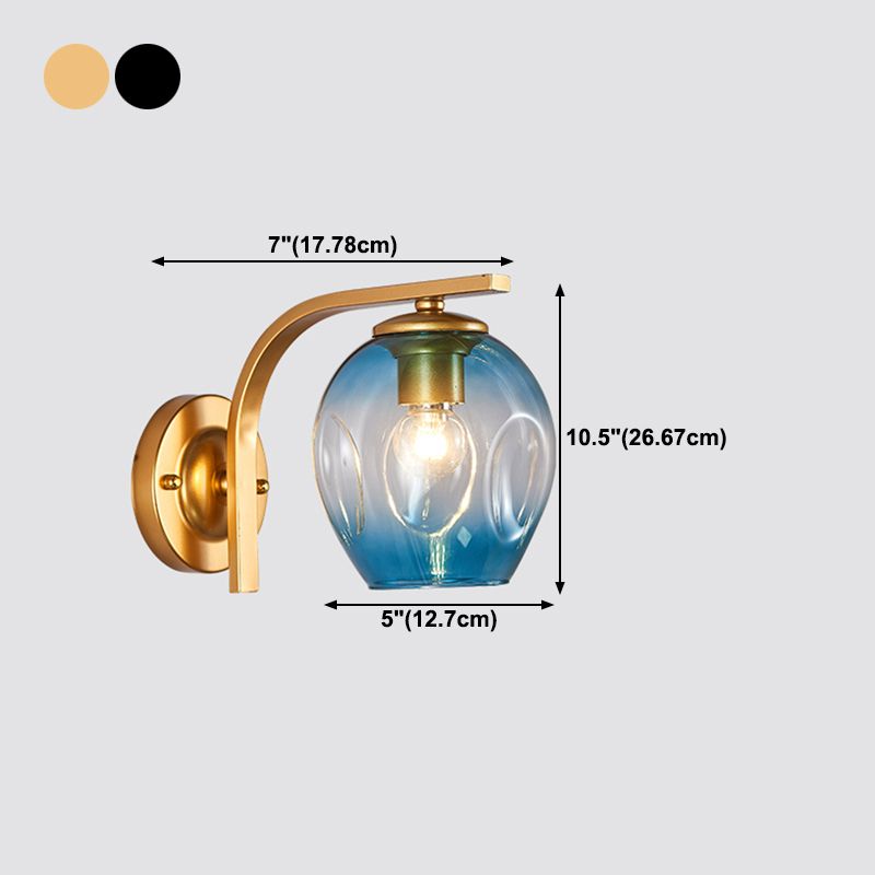 Glass Cup Shaped Sconce Lamp Stylish Modern 1 Head Wall Lighting Fixture