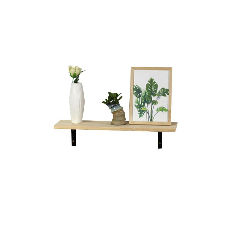 1 Shelf Floating Bookcase Natural Wood Closed Back Bookshelf