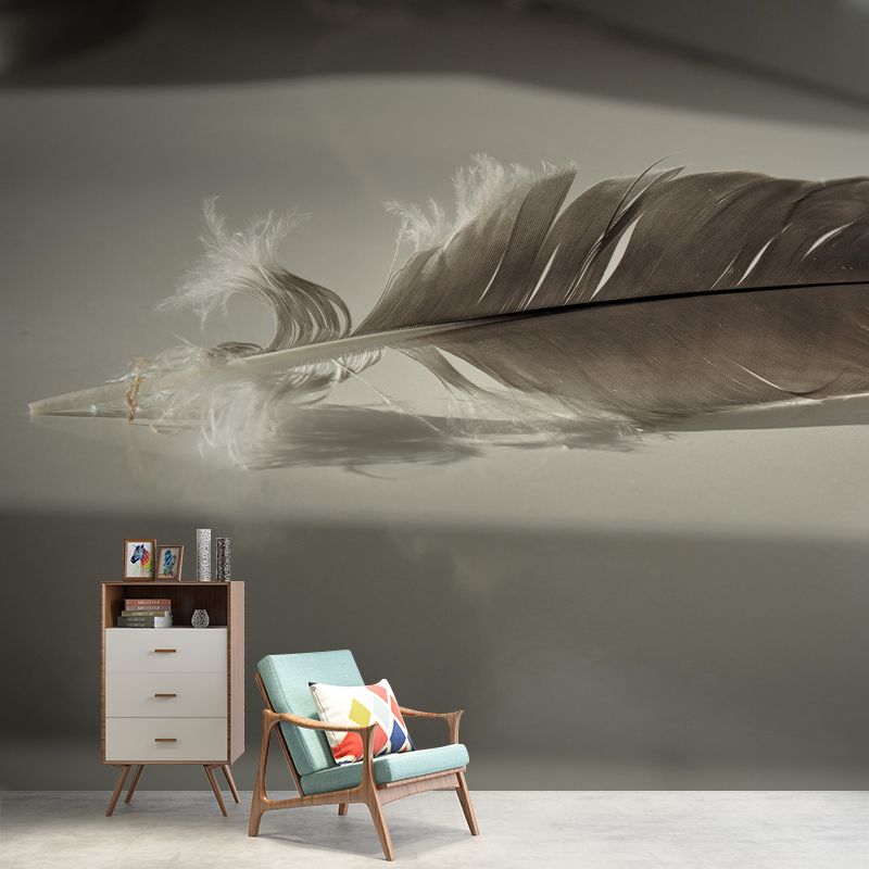Customized Photography Feather Mural Eco-friendly Decorative Wallpaper for Room