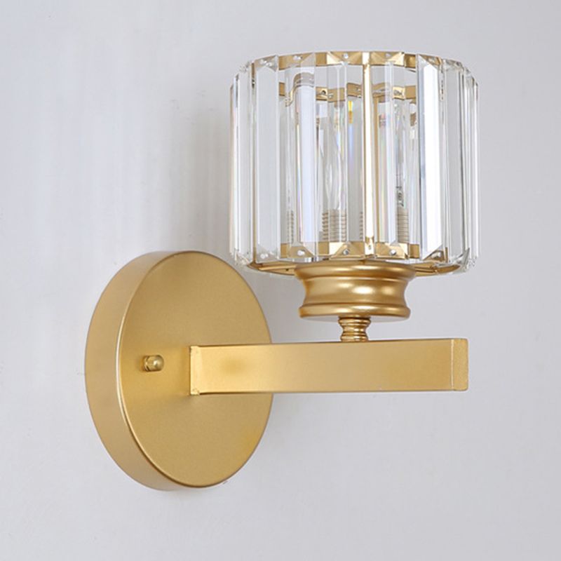 Modernism Single Wall Mounted Sconce Golden/Black Shaded Wall Light
