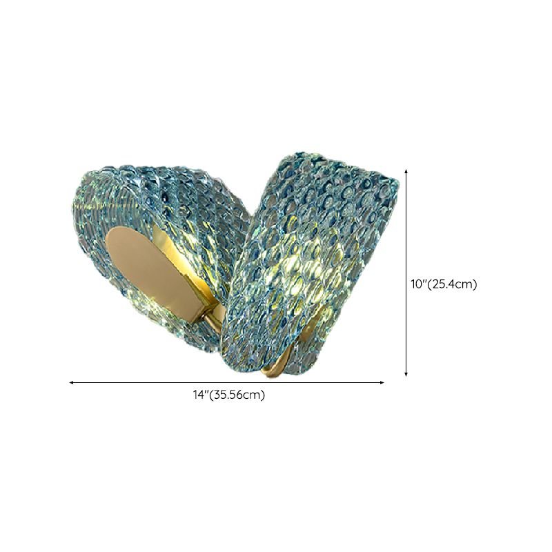 Modern Metal Wall Sconce Flower Shape Wall Light with Glass Shade for Bedroom