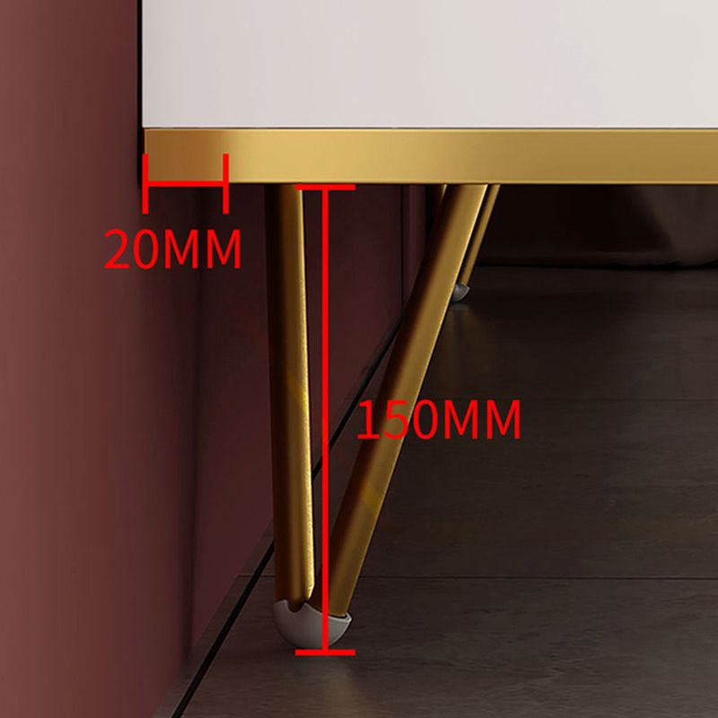 Glam 18 - Inch H TV Console , Grey / White Wood TV Stand with 4 - Drawers for Living Room