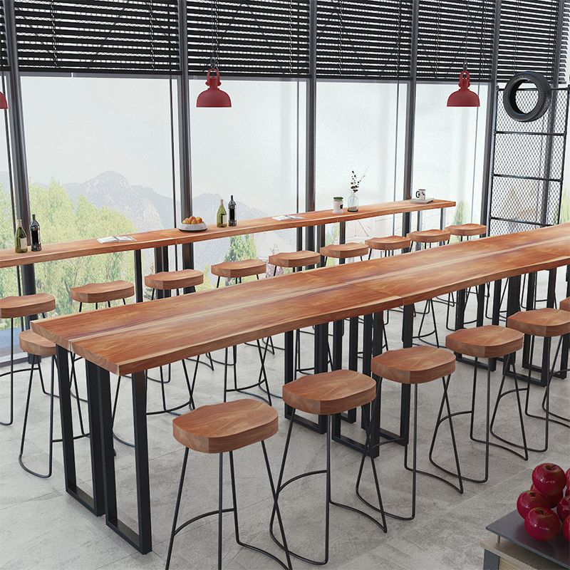 Industrial 1/2/4/7 Pieces Counter Height Set Solid Wood Top Indoor Bar Pub Table Set