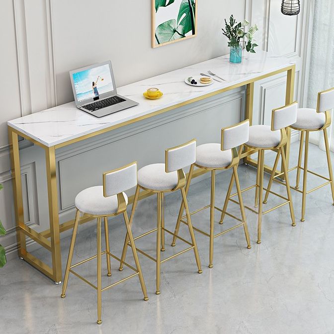 Modern Bar Dining Table Rectangle Bar Table with Trestle Base