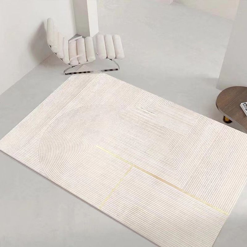 Light Brown Line Carpet Polyester Modern Carpet Washable Carpet for Home Decor