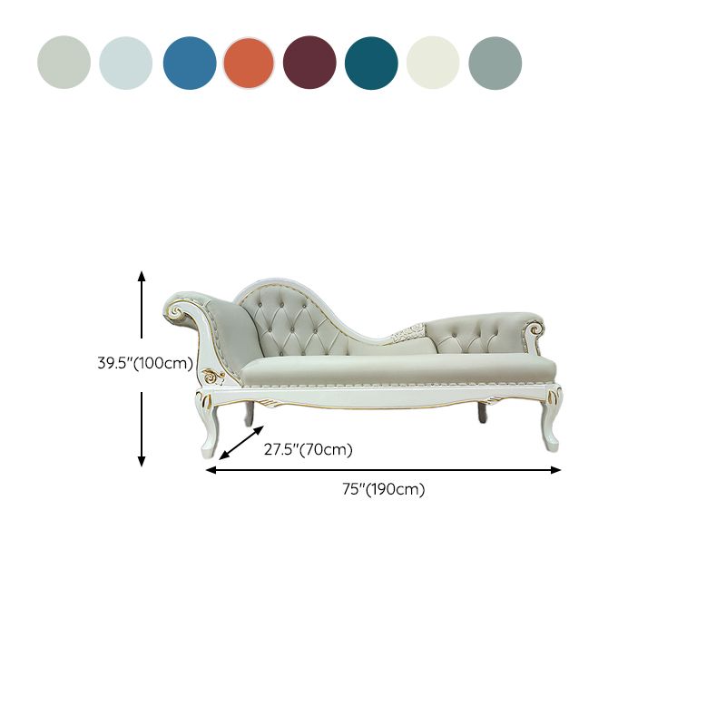 Living Room Rolled Arms Chaise Luxury Style Chaise Lounge with Button Tufted