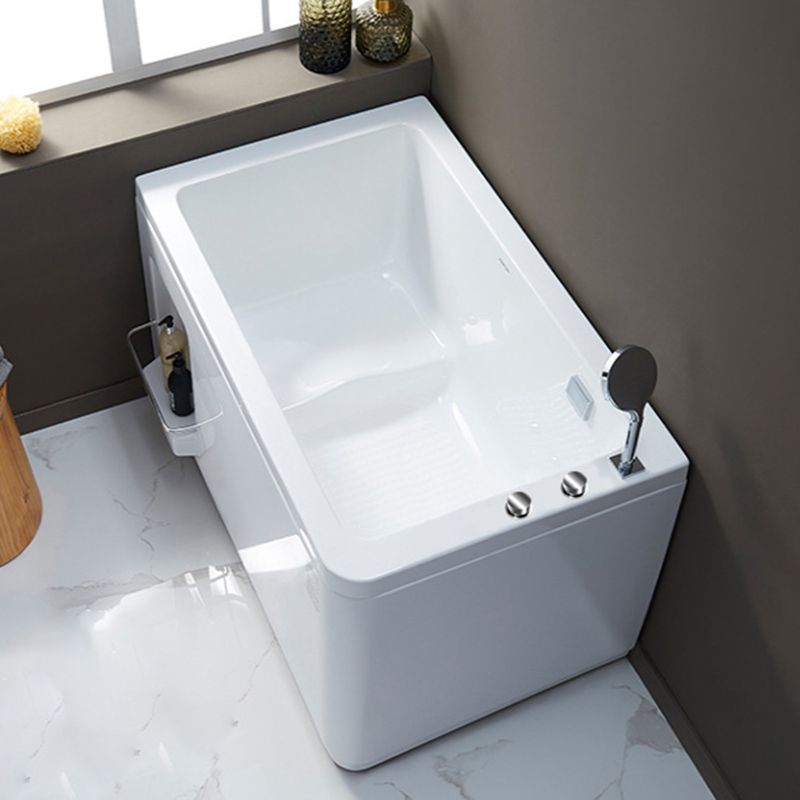 Small Tub Modern Soaking White Acrylic Bathroom Back to Wall Bathtub