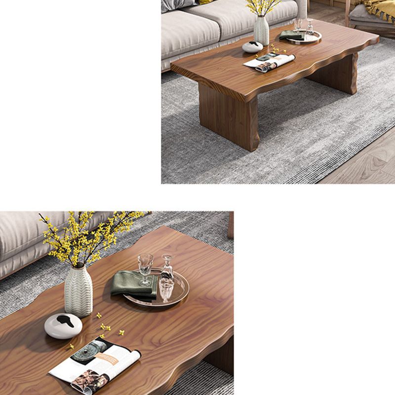 Solid Wood Coffee Table Rectangle Dark Brown Sled Coffee Table