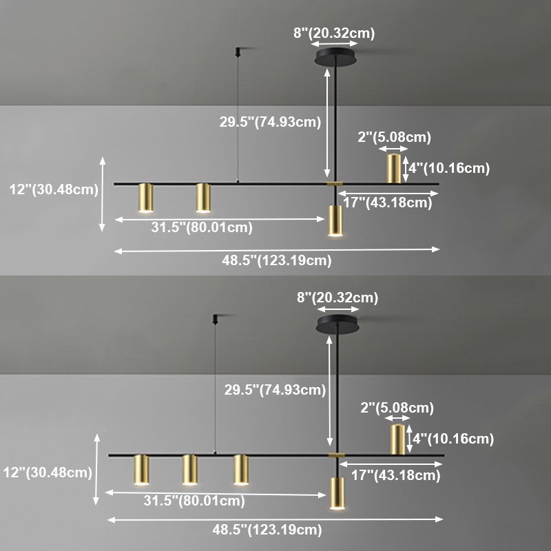 Lámparas de la isla de cilindro de las lámparas contemporaryisland Metal para la isla de cocina
