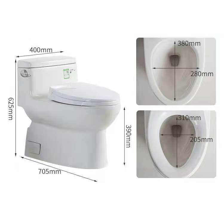 Modern Ceramic Siphon Jet Toilet Bowl Floor Mount Flush Toilet with Toilet Seat