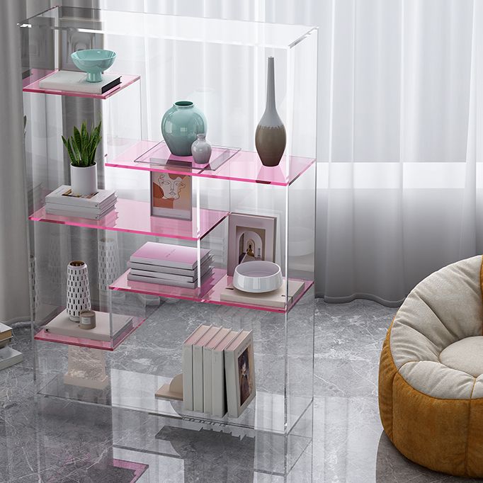Contemporary Closed Back Standard Bookshelf Acrylic Bookcase