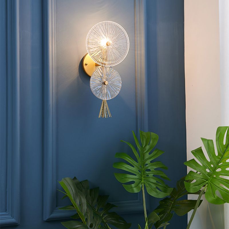 Double Circle Shade Wall Lighting Postmodern Style Glass 1 Lights Sconce Lamp