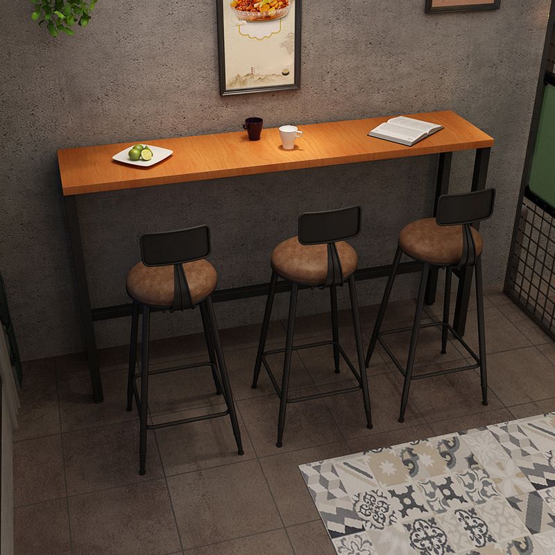 Industrial Rectangle Solid Wood Bar Table Set 1/3/4 Pieces Counter Table with High Stools