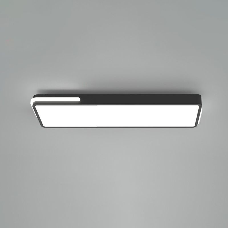 Rectangular Corridor Flush Mount Lighting Acrylic Minimalistic LED Flush Light in Black