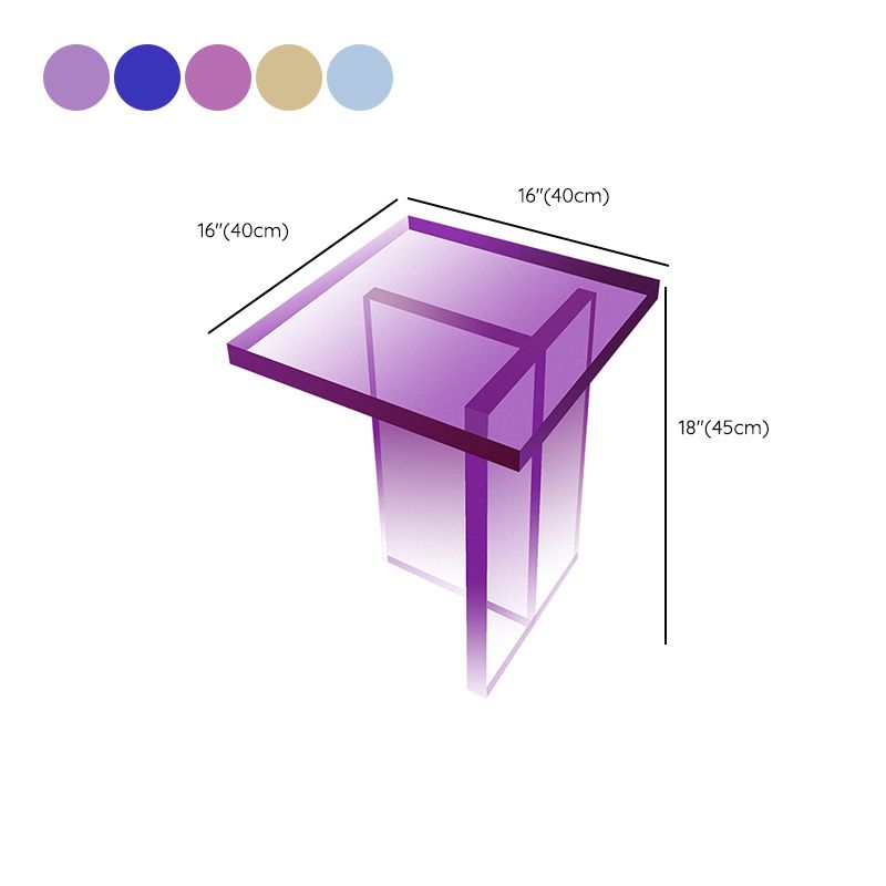 15" Wide Glam Corner Table Acrylic Square Accent Side Table for Living Room