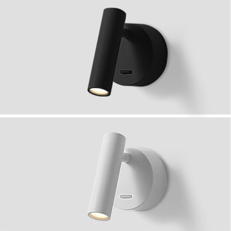 Modern Concise LED Wall Lamp Aluminium Circular Reading Wall Sconce for Bedroom