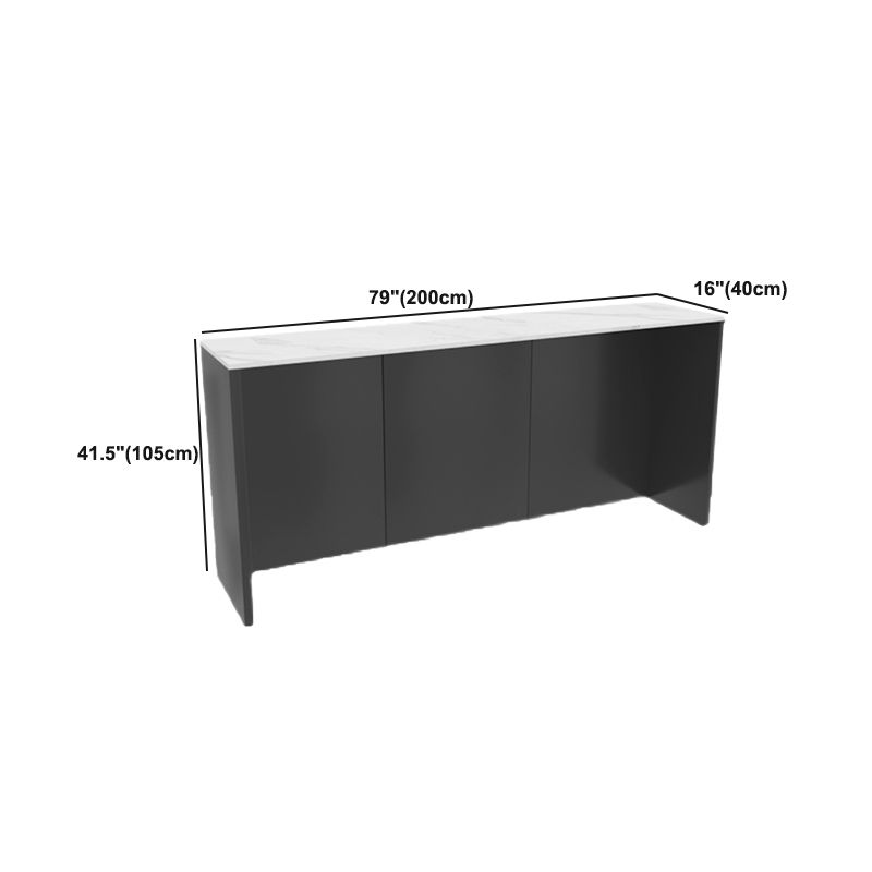 Industrial Style Bar Table Stone Rectangle Bistro Bar Desk for Living Room