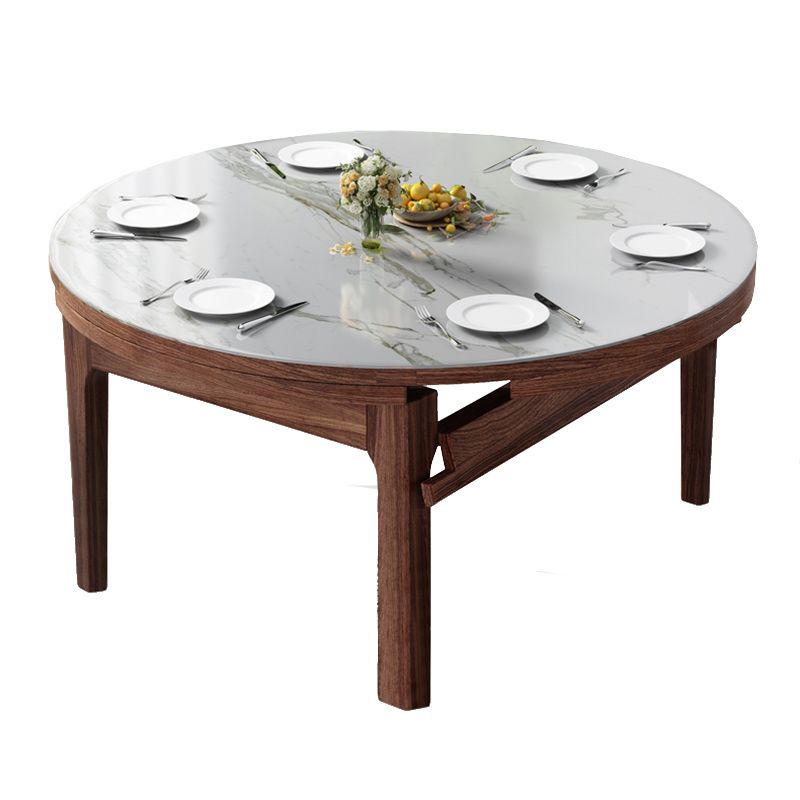 Contemporary Dining Set 1/7 Pcs Standard Height Dining Sets with Self Storing Leaves