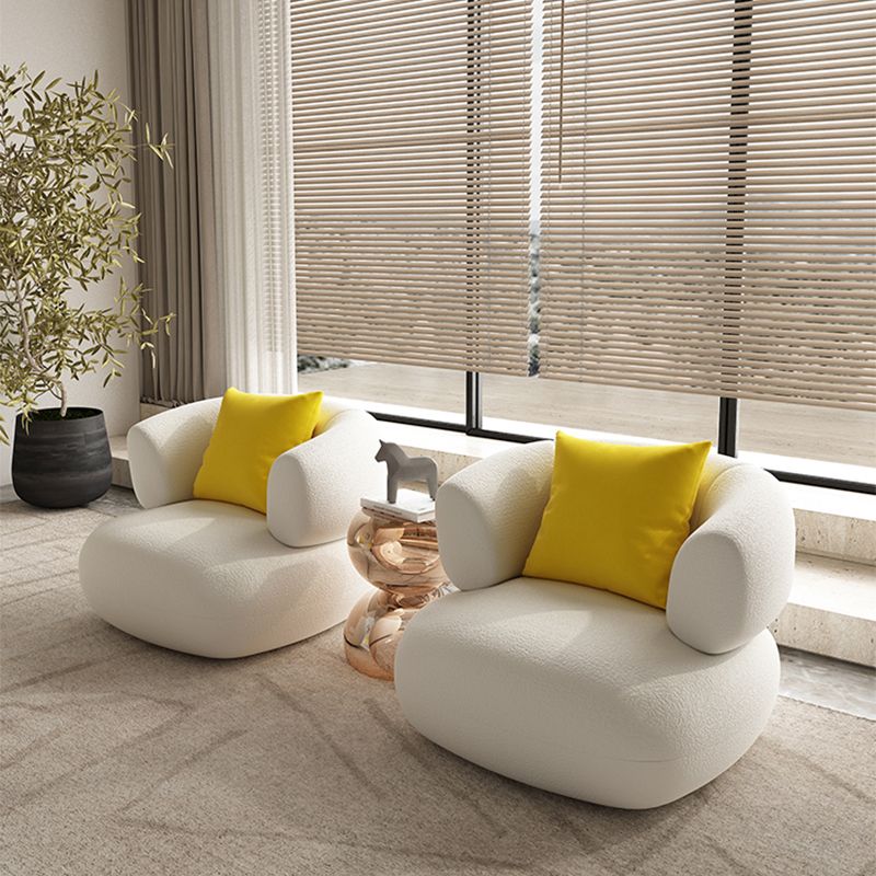 Contemporary Tight Back Sofa Tuxedo Arm Settee Couch in White