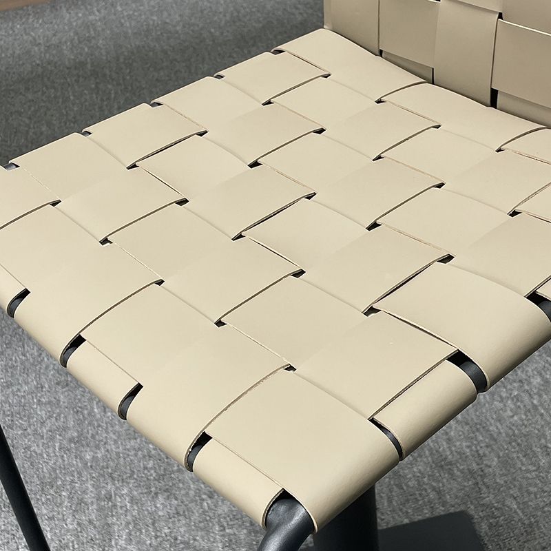 Industrial Leather Bar Stool Backrest Adjustable Counter Stool for Living Room