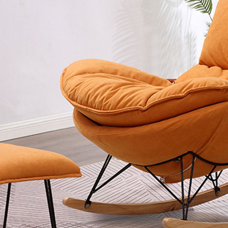 Modern Upholstered Rocker Chair Metal Frame Rocker Chair with Ottoman