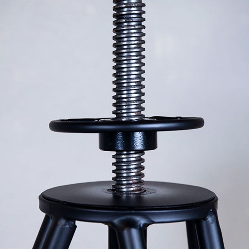 Swivel Solid Wood Bar Stool Adjustable Height Industrial Barstool for Coffee Shop