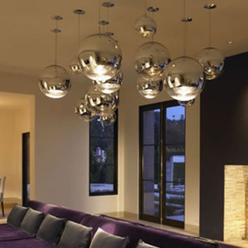 1 hoofdbol hanglamp licht postmodern gespiegelde glazen ophanging licht
